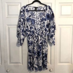 Blue/White Floral Printed Dress